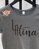 latina crop top logo